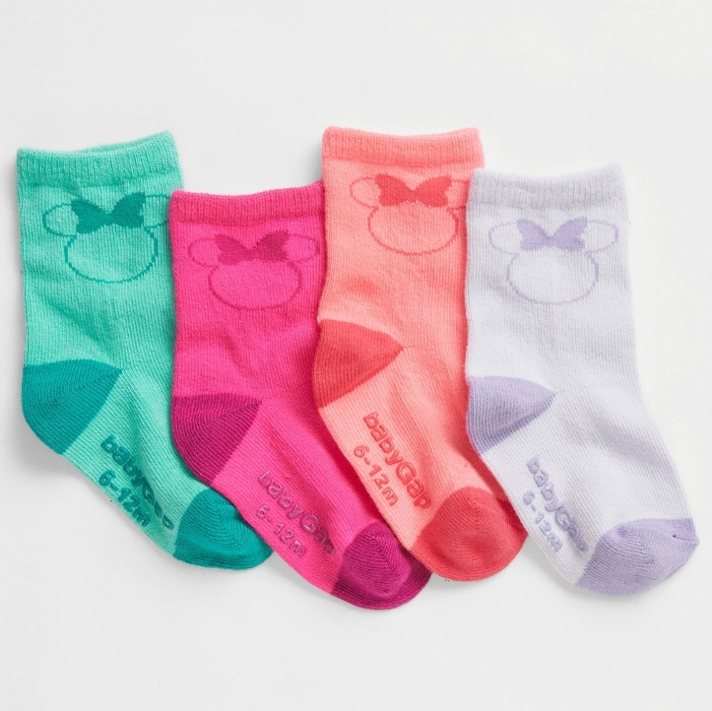 👀50% OFF - NWT‼️ GAP Kid's 4-pack of Minnie Mouse Socks
